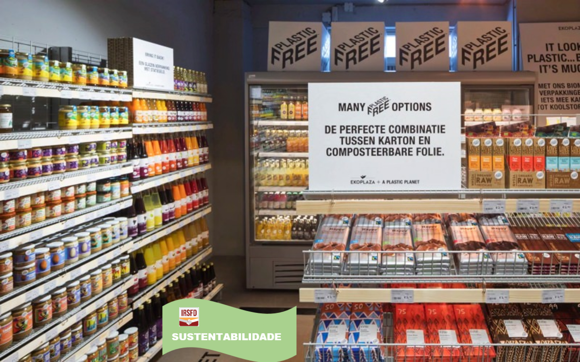 Corredor de supermercado: alimentos sem plástico?