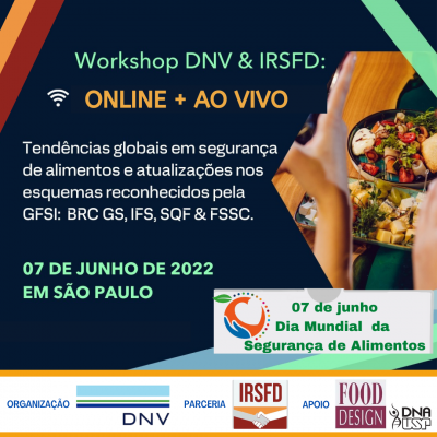 Wokshop – Tendências globais em segurança de alimentos e atualizações nos esquemas reconhecidos pela GFSI